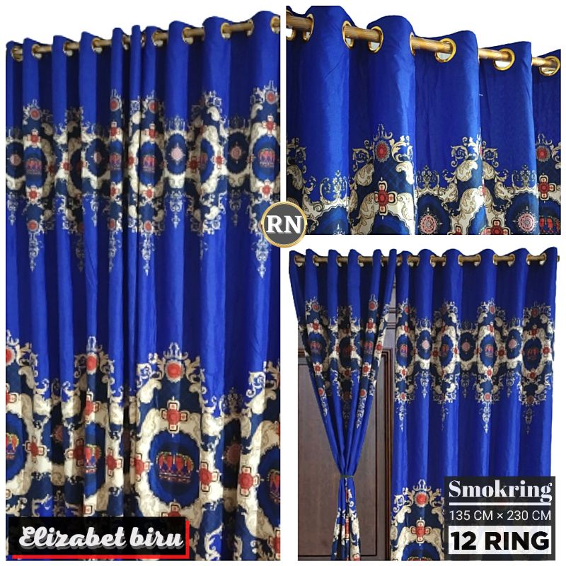 Gorden smokring 12 ring motif Elizabet Biru jenda&amp;pintu