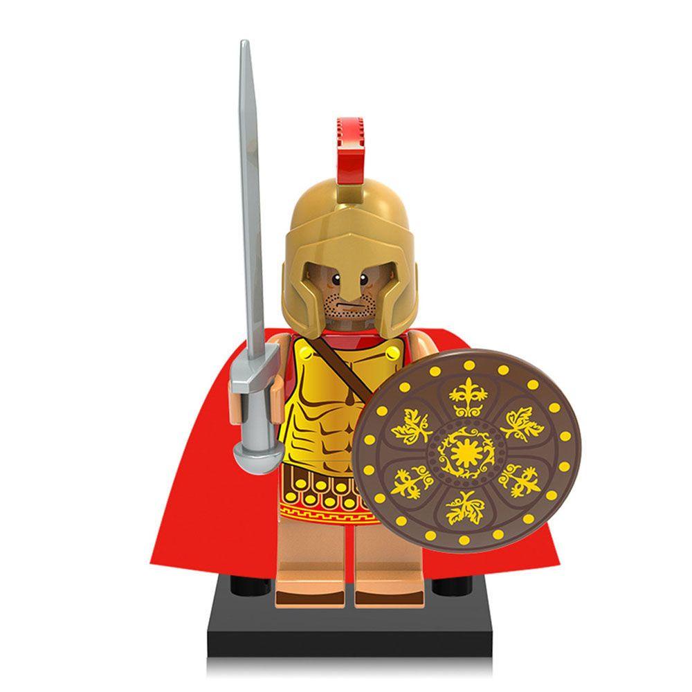 Needway Pahlawan Batu Bata DIY Komandan Roma Batu Bata Kreativitas Mainan Model Boneka Anime Kartun Medieval Knights Mini Blok Merakit Model