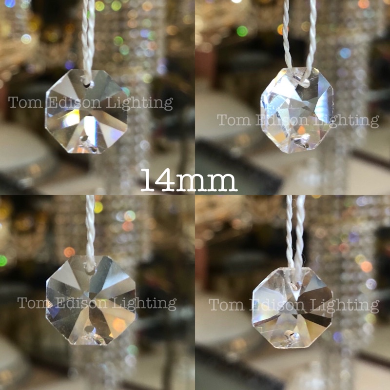 [MESIR EGYPT ASFOUR] Kristal Oktagon / Octagon Crystal Chandelier Diameter 14mm Kancing Segidelapan
