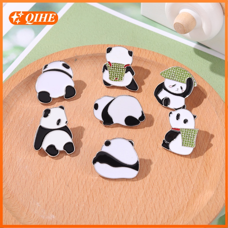 Pin Bros Lencana Enamel Bentuk Kartun Hewan Panda Untuk Hadiah Teman