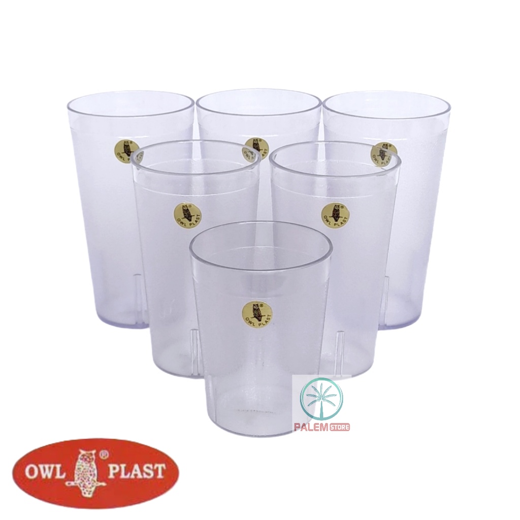 GELAS MIKA KANETA 6 PCS 500 ML | GELAS AIR MINUM OWL | GELAS ACRILIC 250ML-350ML-500 ML