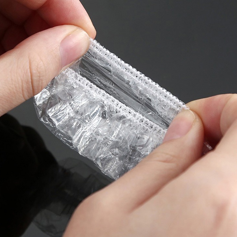 100pcs Penutup Telinga Bahan Plastik Anti Air Sekali Pakai
