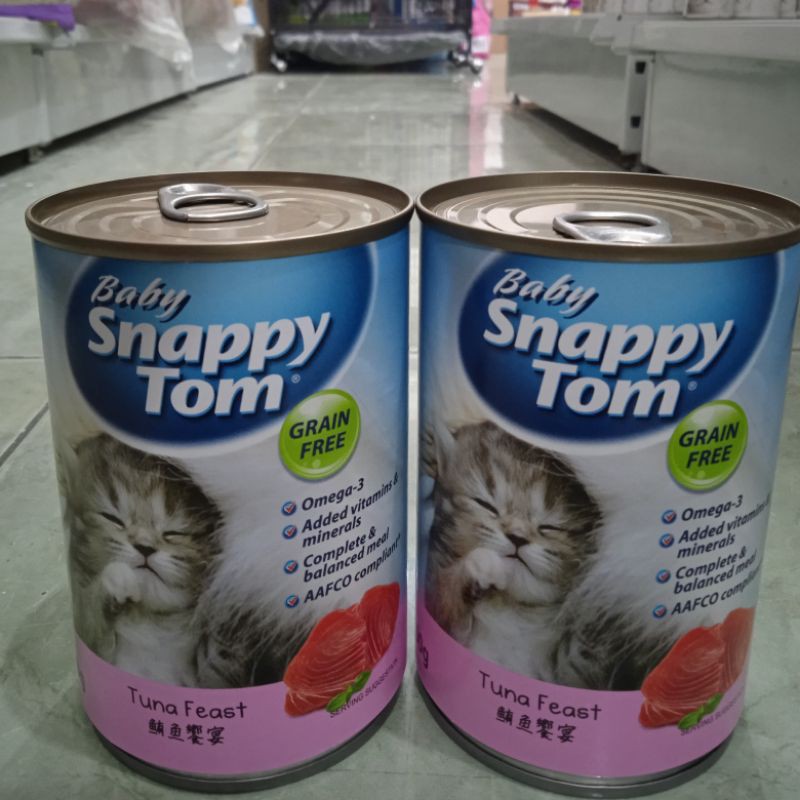 snappy tom wetfood kaleng tuna babby kitten 400gr