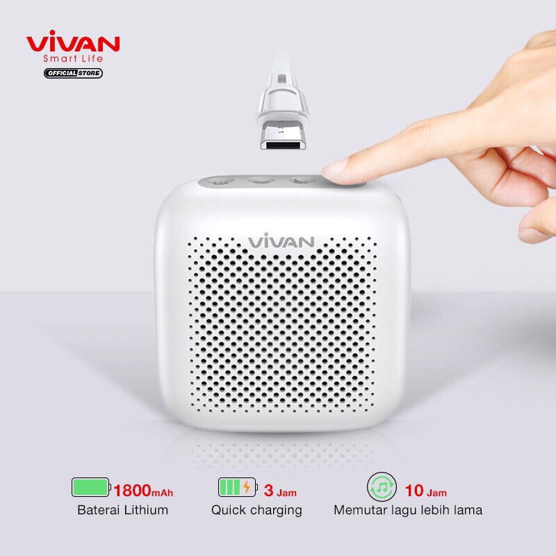 Speaker Bluetooth VIVAN VS1 Portable Wireless Outdoor Waterproof IPX5 Support SD Card &amp; USB