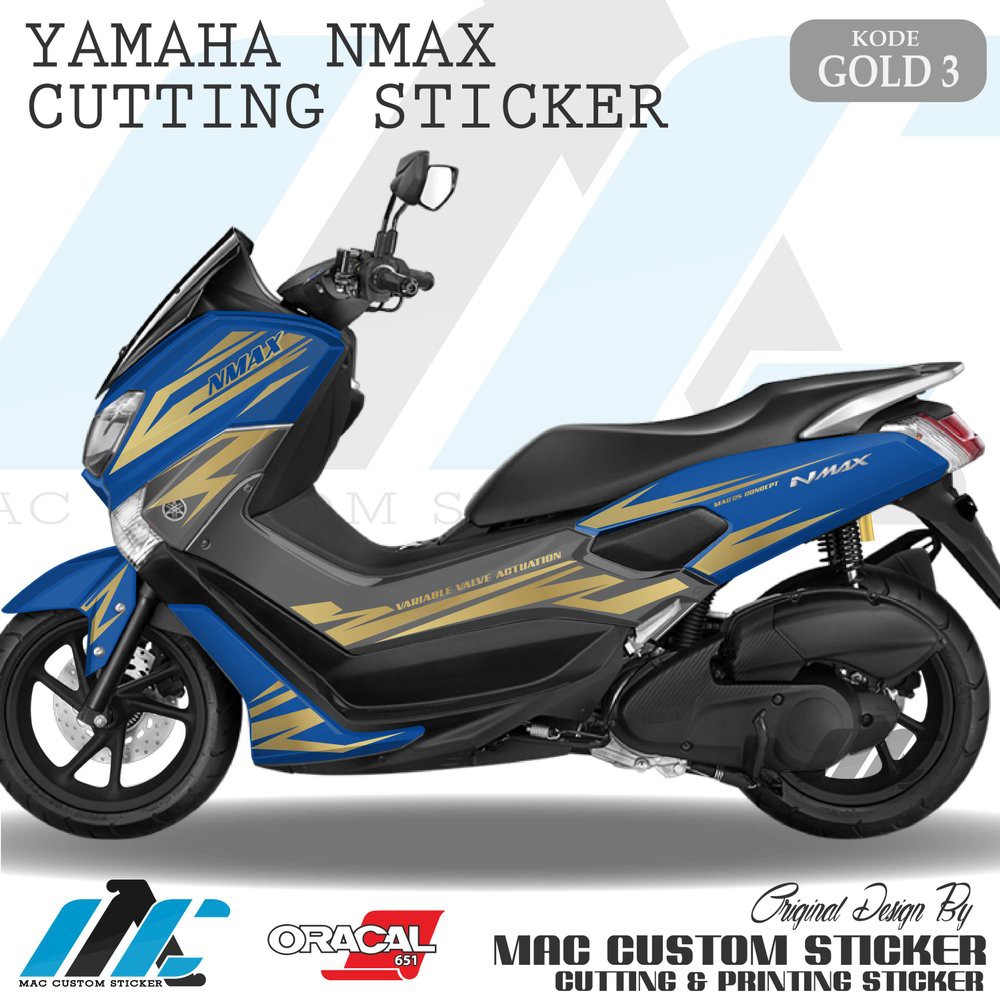 Gold 3 Cutting Sticker Nmax Striping Variasi Cutting Stiker