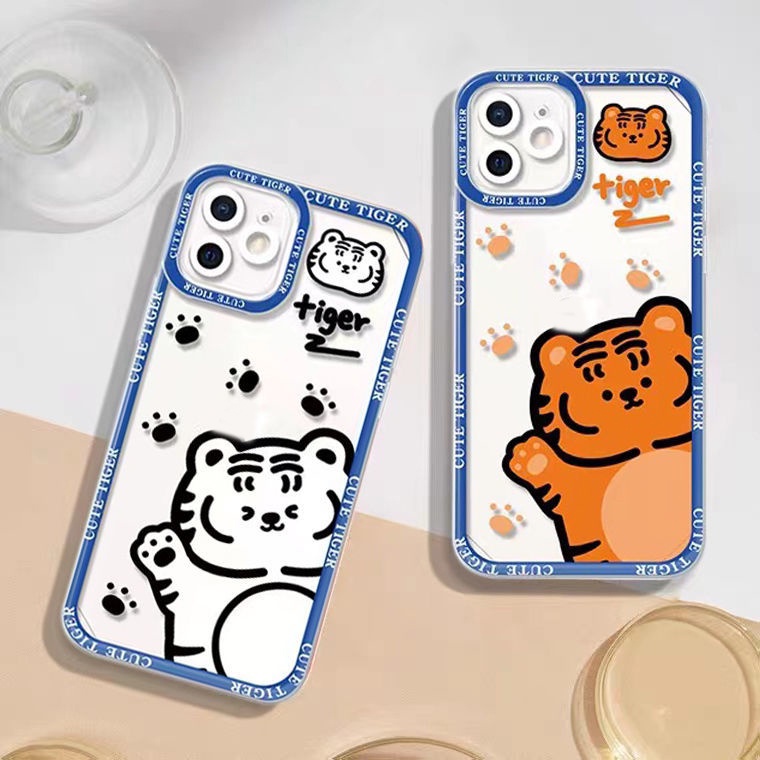 Soft Case Silikon Transparan Motif Harimau Untuk IPhone 11 XS XR X 8 7 6 Plus Mini 14 13 12 Pro Max