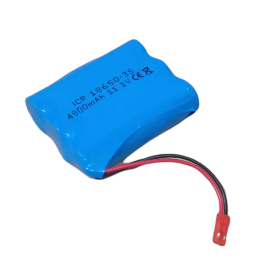 Baterai RC/ Speaker Bluetooth 3X 18650-3S BMS 10A 4800mAh 11.1V Konektor JST MERAH