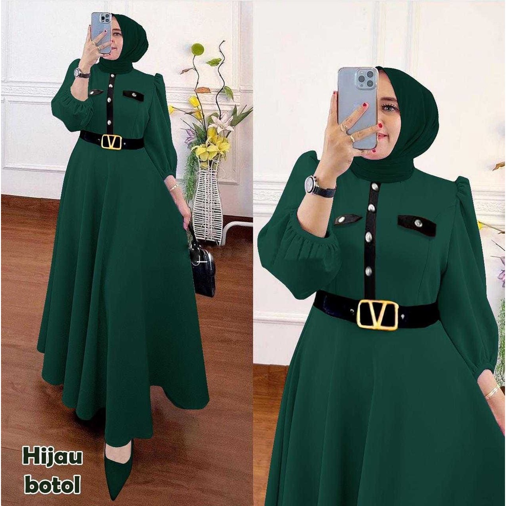 LONG MIDI DRESS MAXI SEPHIRA/ Fashion Muslim Import Premium Fashion Muslim Kondangan/ TERLARIS GAMIS