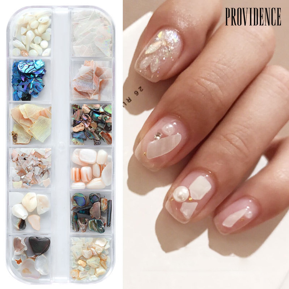 Providence 12 Styles Crushed 3D Irregular Shell Pieces Nail Art Decorations UV Gel Tips