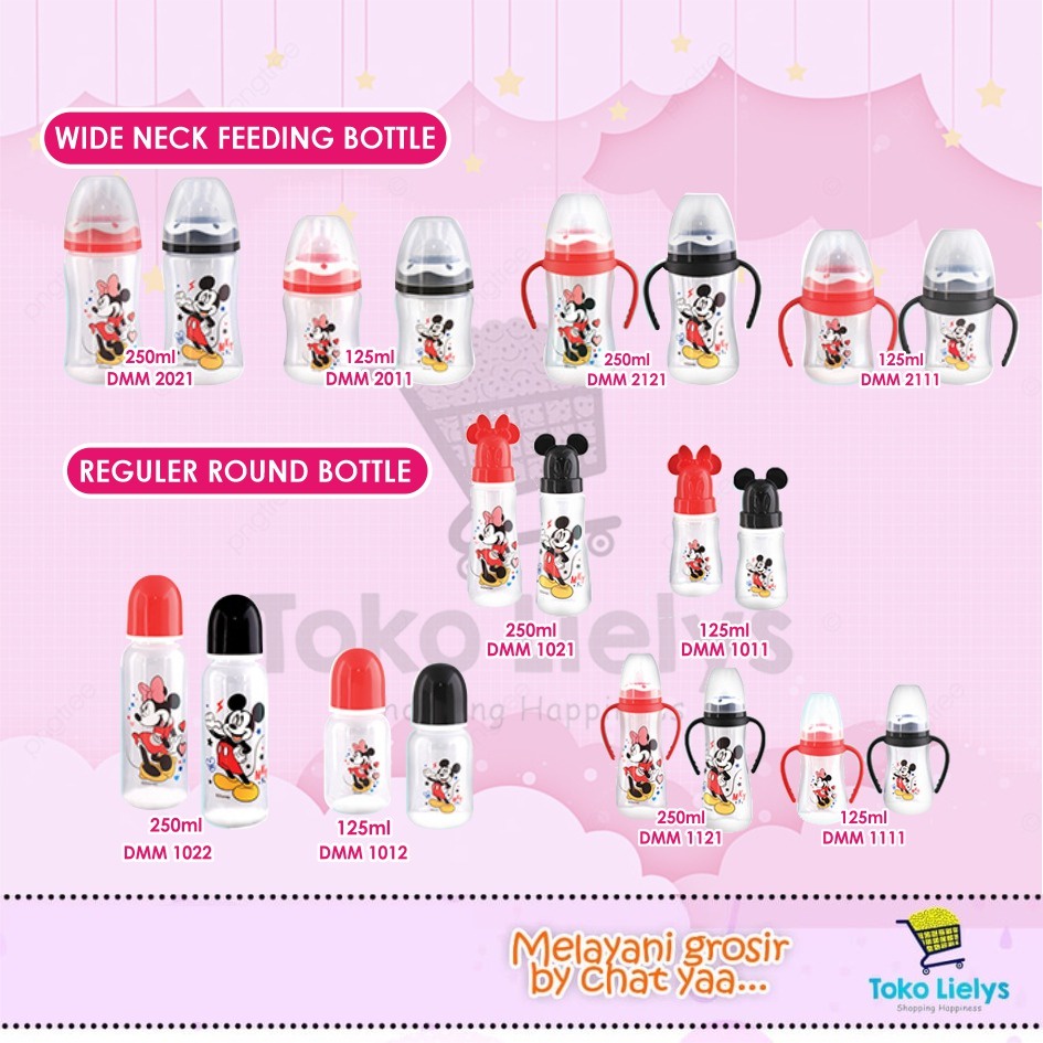 LUSTY BUNNY DISNEY BOTOL SUSU BAYI REGULER SLIM NECK WIDE NECK TL