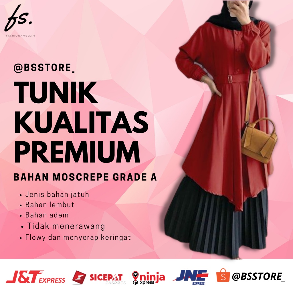 Atasan Pakaian Baju Tunik Wanita Terbaru Jumbo Import Rayon Putih Batik Kaos Dewasa Remaja Premium I