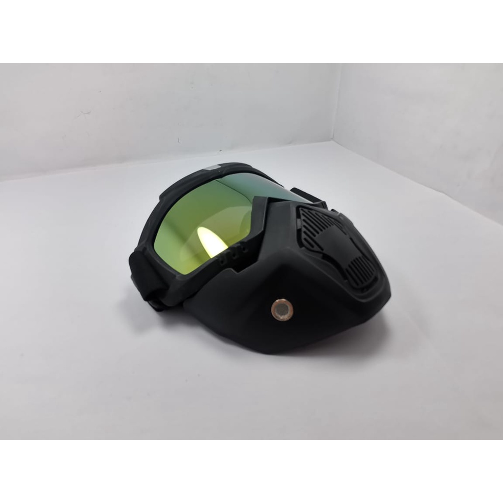 Goggle Mask Modular Kacamata Masker Helm Motor Retro Bogo Goggles Cross Kacamata Goggles Mask Motor