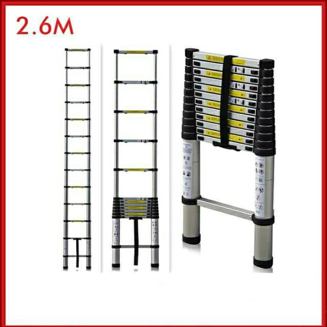 Blackfoot Tangga Lipat Aluminium Teleskopik 2.6M Single Telescopic