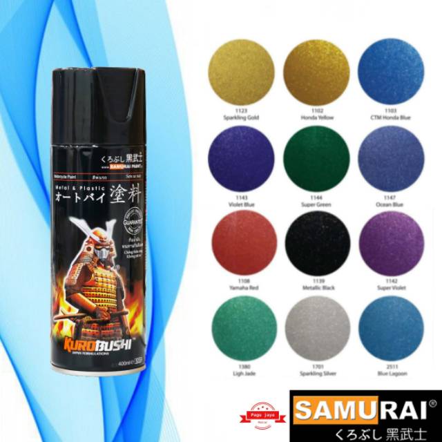 samurai paint 400cc warna metallic metalik cat semprot spray pilok pilox pylox