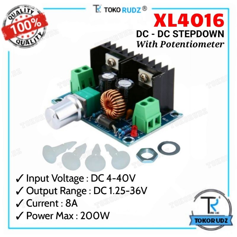 Step Down DC DC 8A 200W Modul Penurun Tegangan Dengan Potensio XL4016