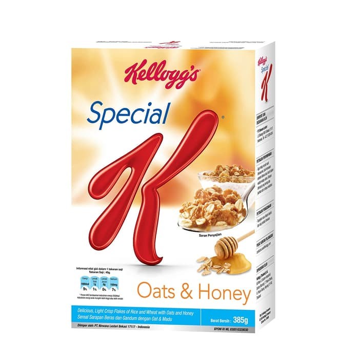 Kelloggs Kellogg's Kellogs Cereal Sereal Anak Special K Gandum Oat Oats &amp; Honey Instant Halal Impor Import 385Gr