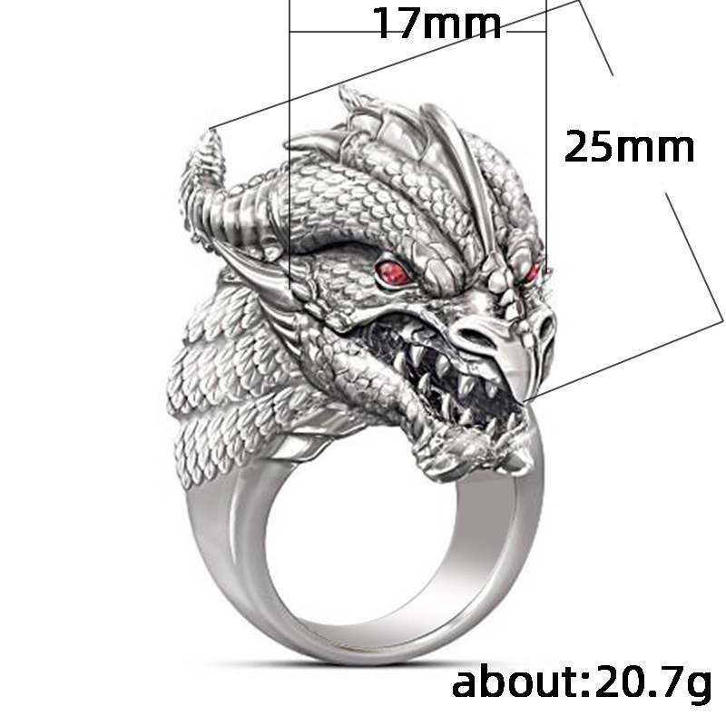 Kepala Naga Cincin Stainless Steel Cincin Cincin Pernikahan Pria Punk Rock Gothic Naga Cincin Pernikahan untuk Pria Cincin Jari Kepala Naga Hadiah Perhiasan Natal