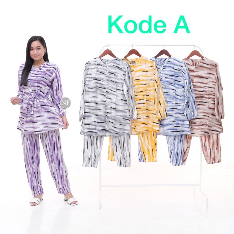 1 KG 4 PCS | TIEDYE ONE SET RAYON / SANSA TIE DYE DAILY SET / BASIC TIE DYE SETELAN RAYON