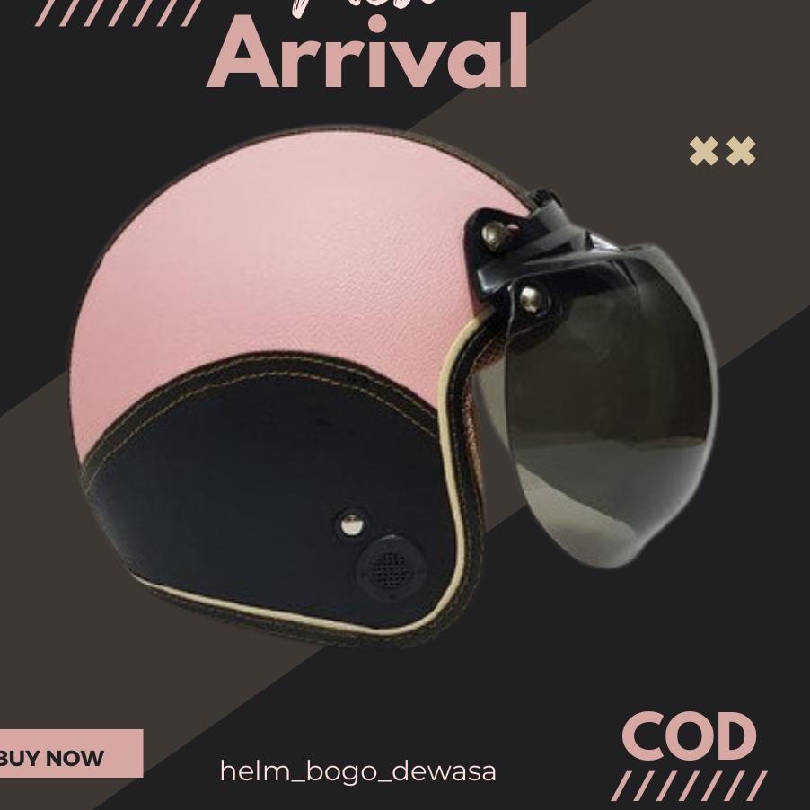 Langsung Beliii.. helm helem bogo dewasa wanita cewek kaca datar cembung scoopy classic clasic kalsi