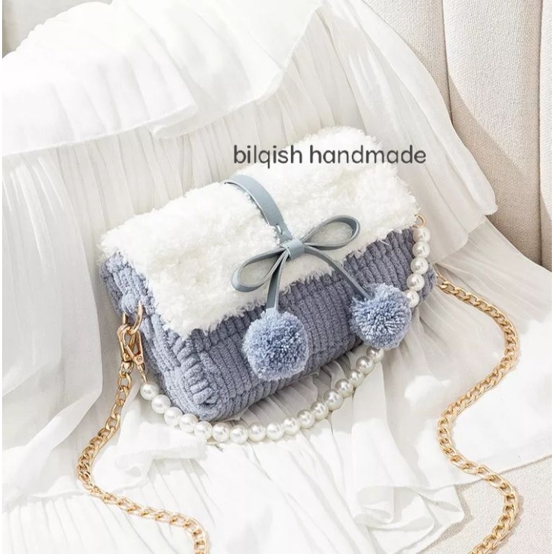 DIY kit set tas rajut kanvas/handmade- paket bahan tas kanvas