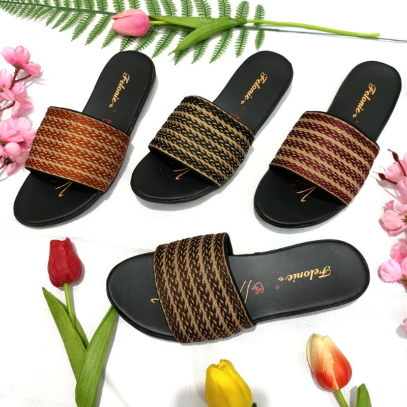 sandal wanita murah selop ( Felonie MRA 01 4 warna + DH 02 ) turki rajut terbaru