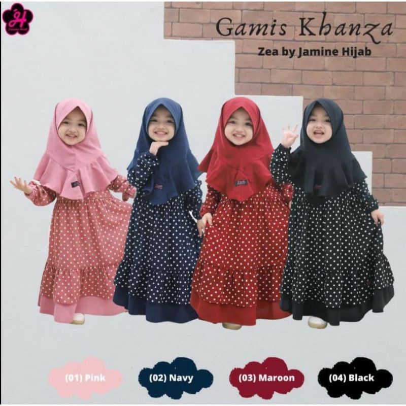 GAMIS POLKADOT ANAK PEREMPUAN / GAMIS POLKADOT ANAK USIA 3 SAMPAI 4 THN