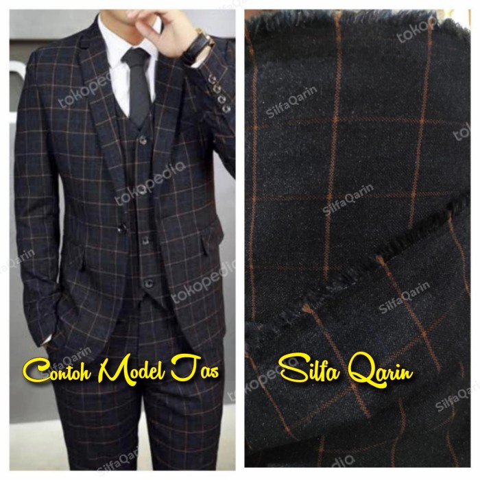 Produk Terbaru Kain Celana/Jas Semi Wool Kotak / Bahan Blazer Semi Wool Kotak