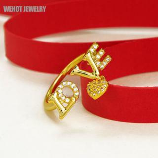  Cincin  Emas  24K Model  Hati dengan Cincin  Adjustable untuk 