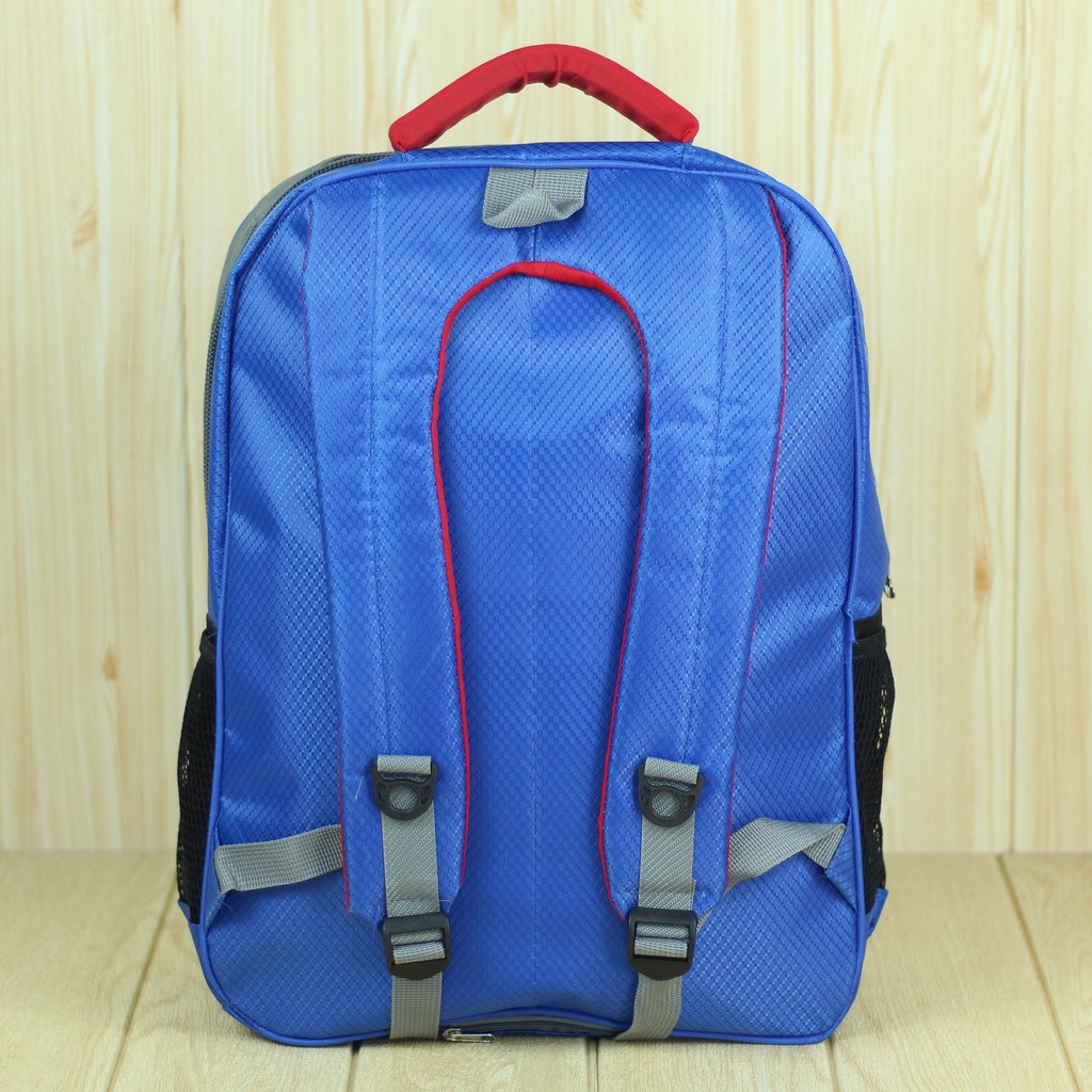 Back Pack Cowok Cewek Polo Resleting Tengah Biru Tas Ransel Laptop Pria Wanita Multi Fungsi Trendy