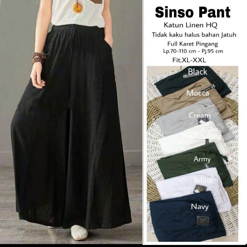 Trivia pants Celana casual wanita Celana kulot jumbo big size Celana kulot bahan katun linen Celana panjang wanita Trivia cullote Celana wanita korean style Trivia kulot Celana panjang wanita jumbo