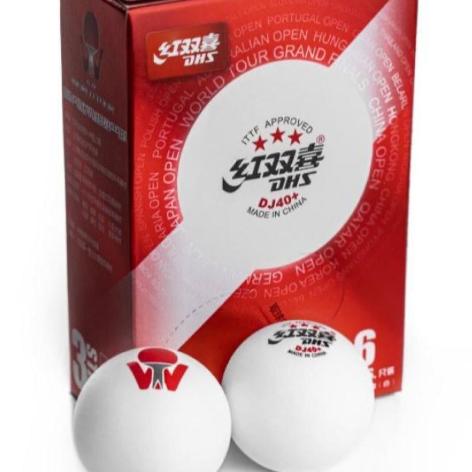 Super Laris DHS DJ40+ Plus 3 Star ITTF World Tour - Bola Pingpong Tenis Meja Warna Warna Putih