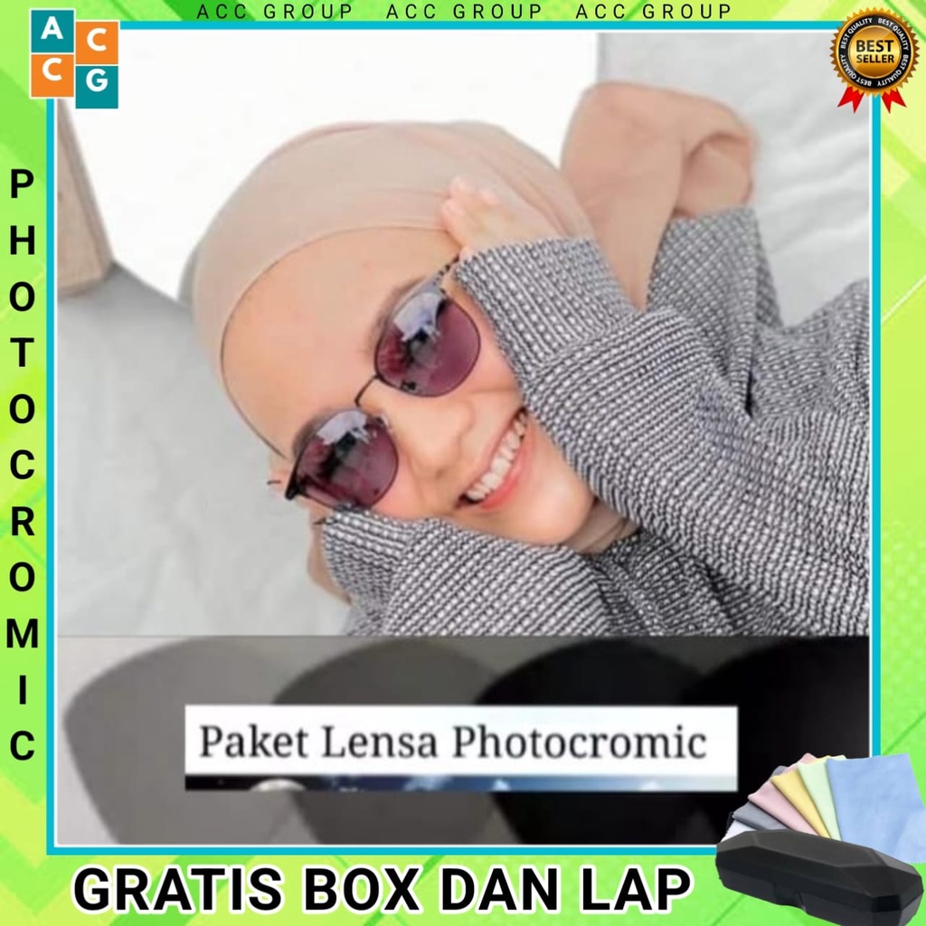 FREE BOX DAN LAP PHOTOCROMIC BLUERAY ANTIRADIASI FRAME OPTIK TITANIUM KOREAN STYLE WANITA PRIA TERBARU