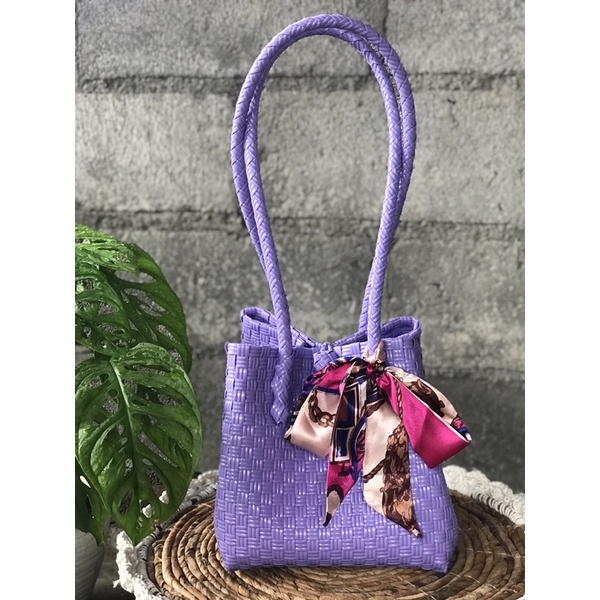 CUTE BOX/TAS JALI BOX LILAC/TAS JALI PREMIUM/TAS ANYAMAN PLASTIK/JALLY BAG PREMIUM LILAC/FREE GIFT(r