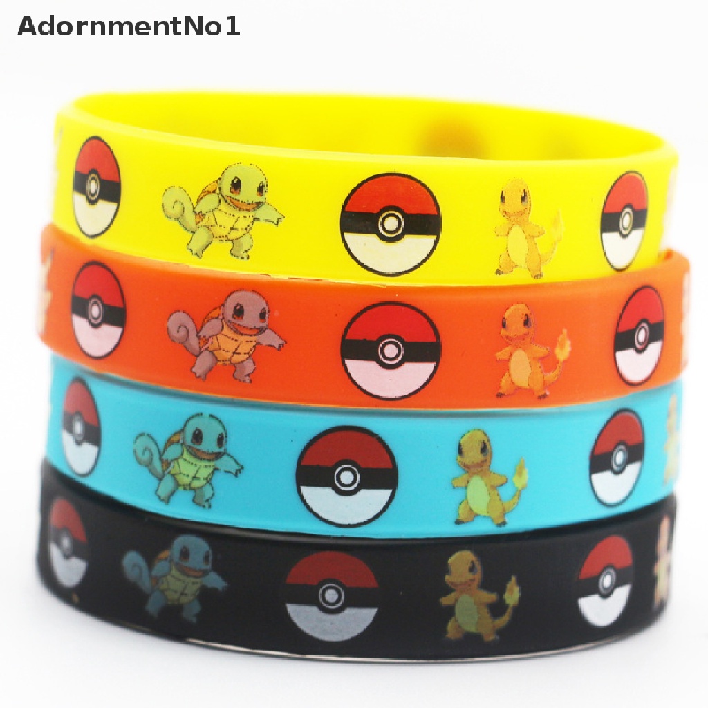 (AdornmentNo1) Gelang Tangan Silikon Motif Kartun Pokemon Pikachu Untuk Anak Laki-Laki / Perempuan