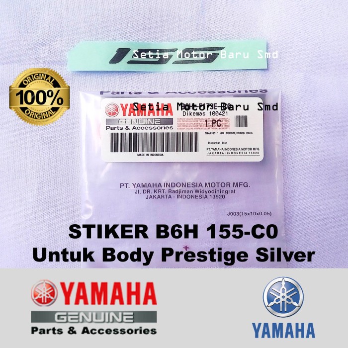 Emblem Logo Stiker 155 B6H-C0 Motor Yamaha All New Nmax N Max 2021 Prestige Silver Dark Gray Asli Pa