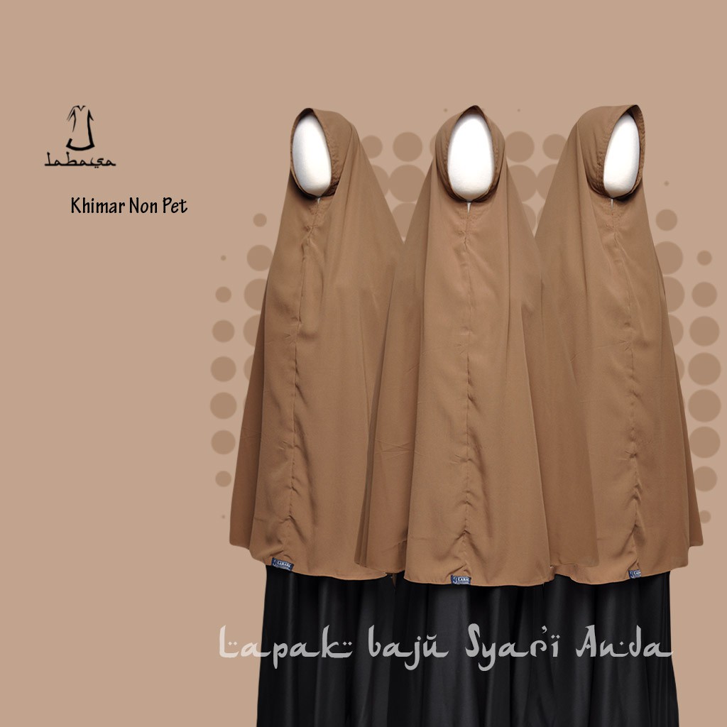 Labasa Khimar Jumbo Non Pet XL Wolfis Sebetis Aneka Warna | Bisa COD