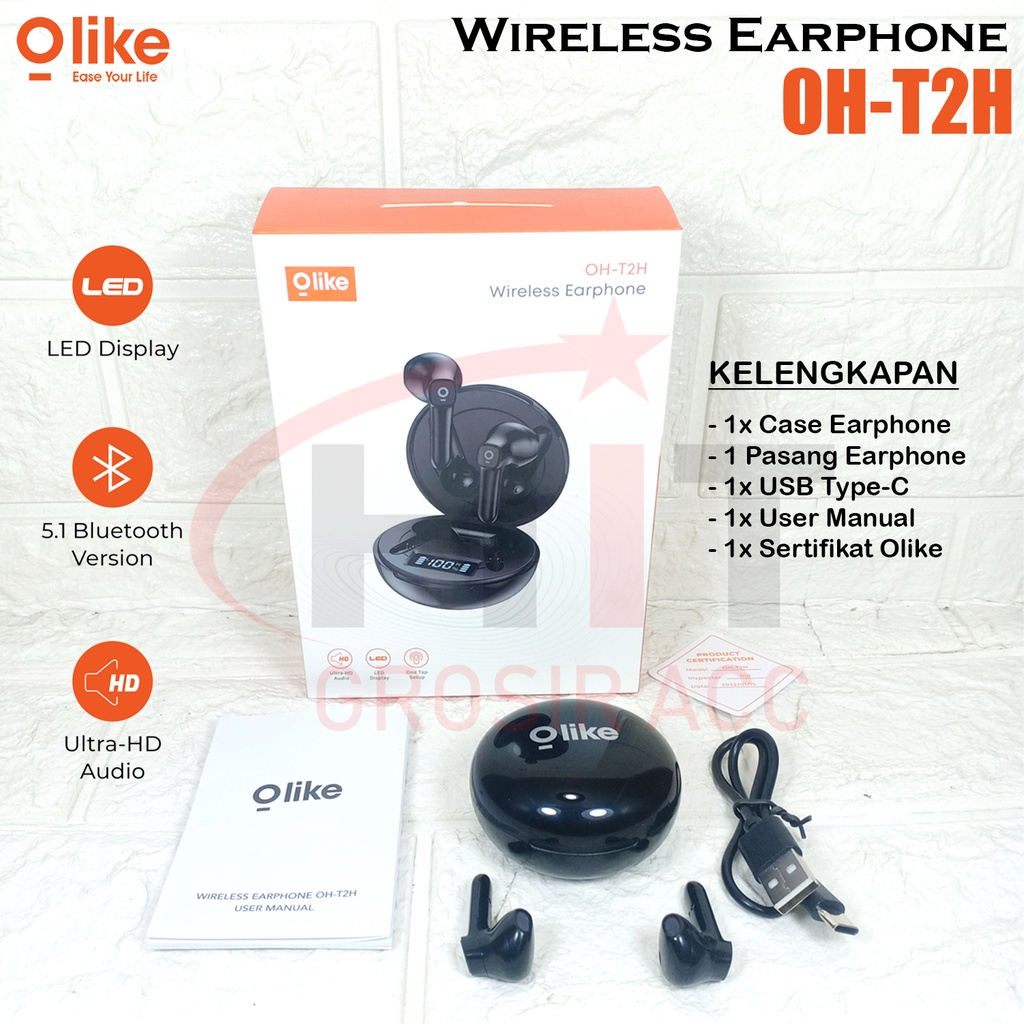 Olike Hero-T TWS Bluetooth 5.1 Earphone Ultra HD Audio Headset OH-T2H