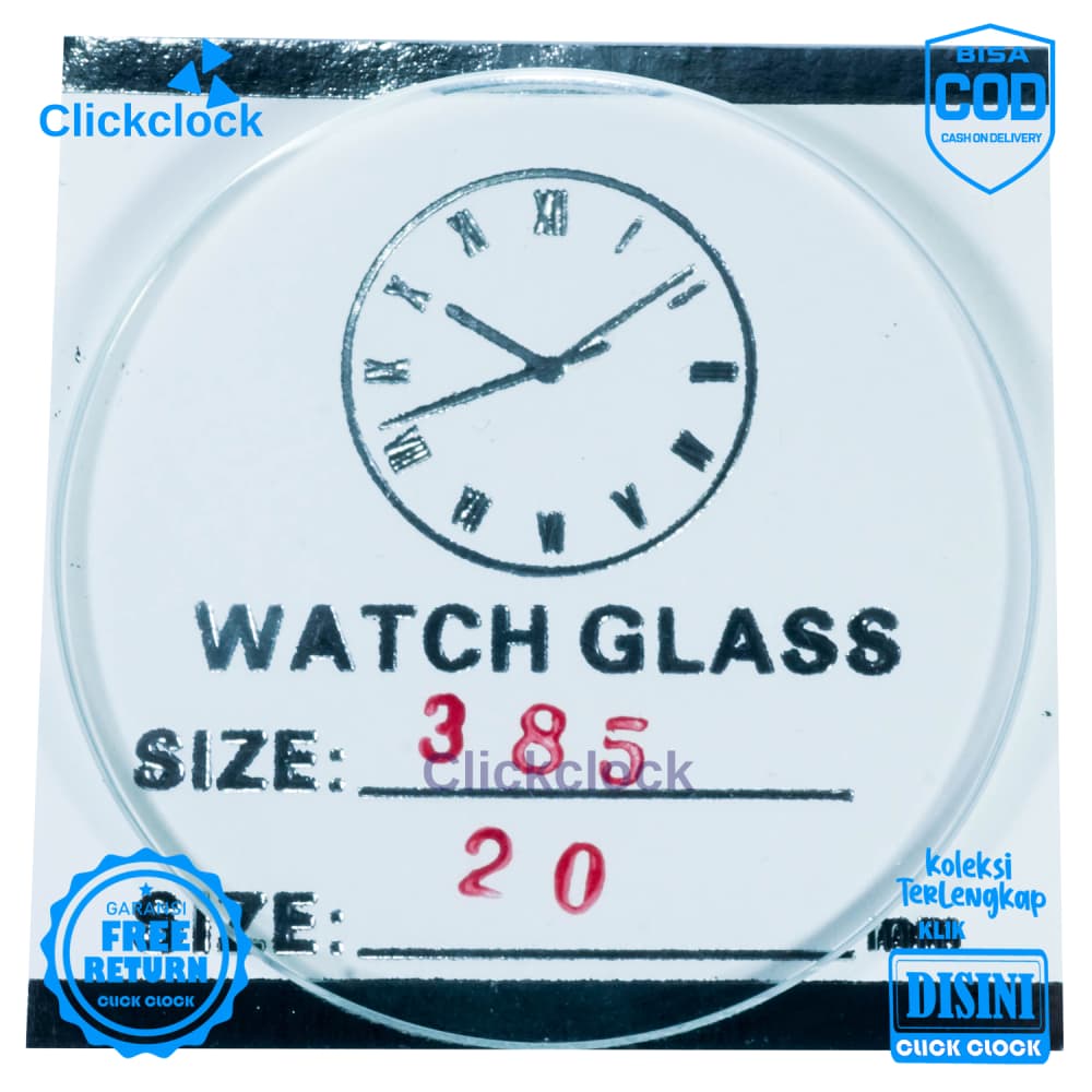 Kaca Jam Kaca Bahan Watch Glass PNC-385 Bagus 3,85 cm