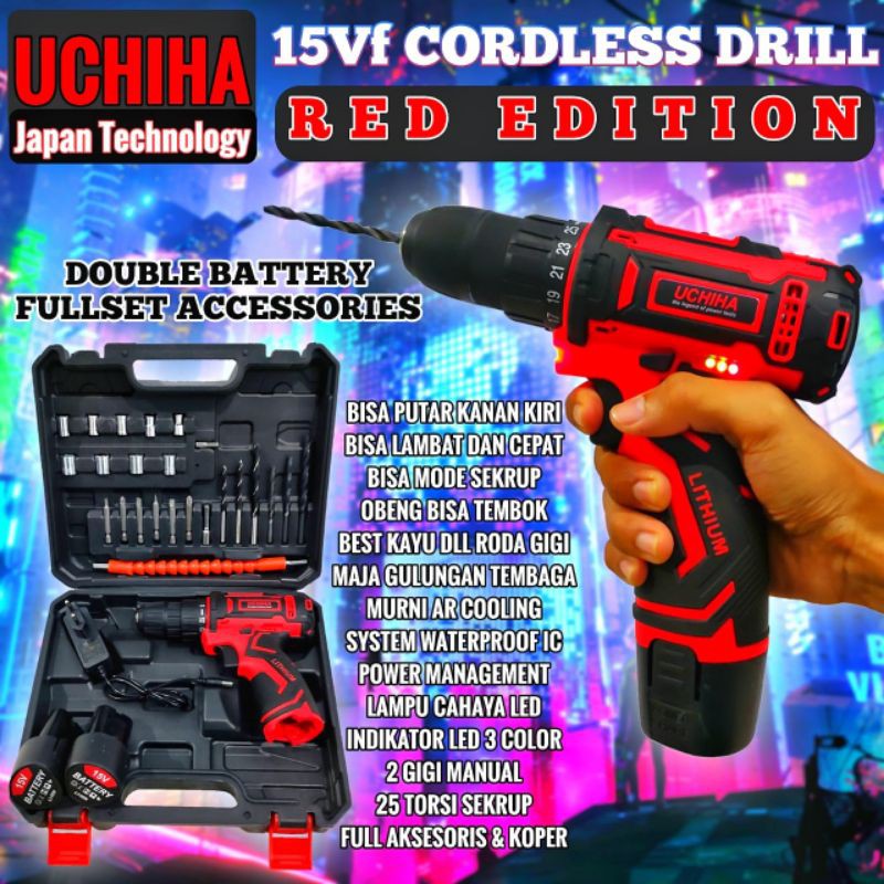 Mesin Bor Cordless 10mm Full Set 15v Harga Promo Japan Tehnology