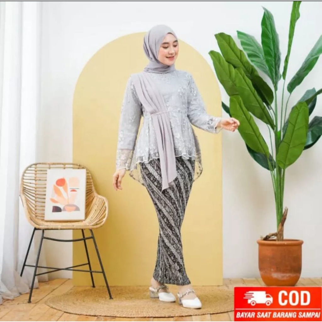 Set Tunik Aurora Selendang Modern 2022//Setelan TunikTille Selendang dan Rok Plisket//Baju Lebaran/baju wisuda termurah/set Tunik Slendang termurah/pakaian wanita/baju kebaya selendang/kebaya anak muda termurah/pakaian tradisional/set kebaya brokat tille