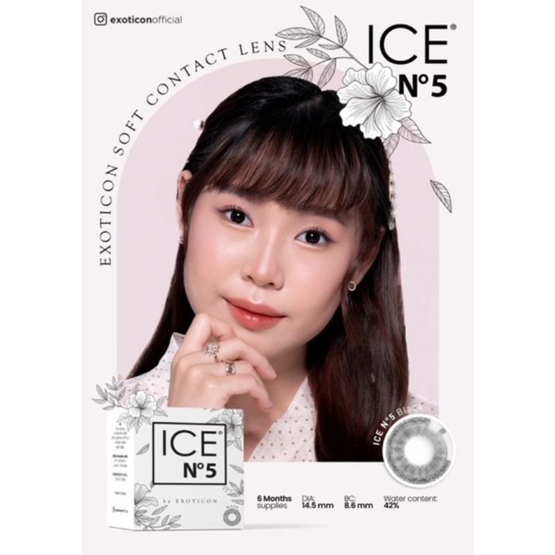 Softlens ICE No5 N5 Exoticon Korea NORMAL PLANO MINUS 14.5mM/ X2 /Exoticon/Eksoticon