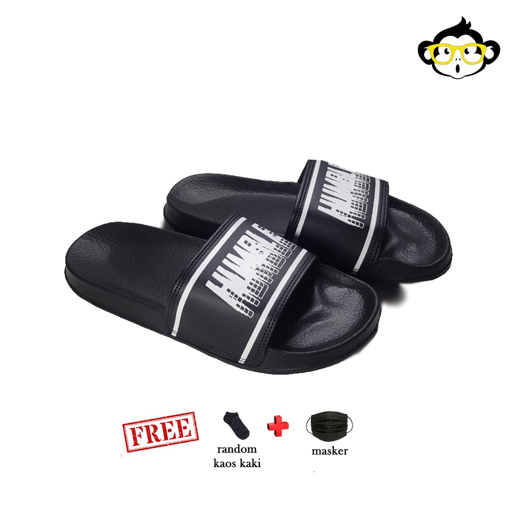 Yolo Footwear - Humble Series Hitam / Putih |  Sandal Slide | Sandal Original | Sandal Pria