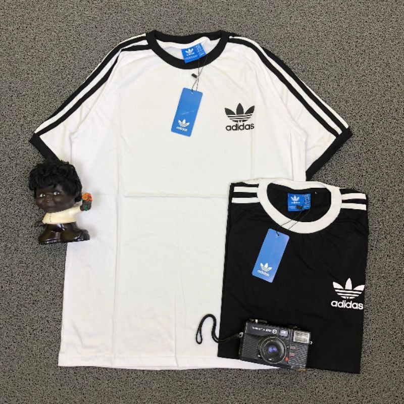 

ADIDAS 3 STRIPES TEE BLACK/WHITE AUTHENTIC PREMIUM FULL LABEL AND HANG TAG TERMURAH DAN TERLARIS