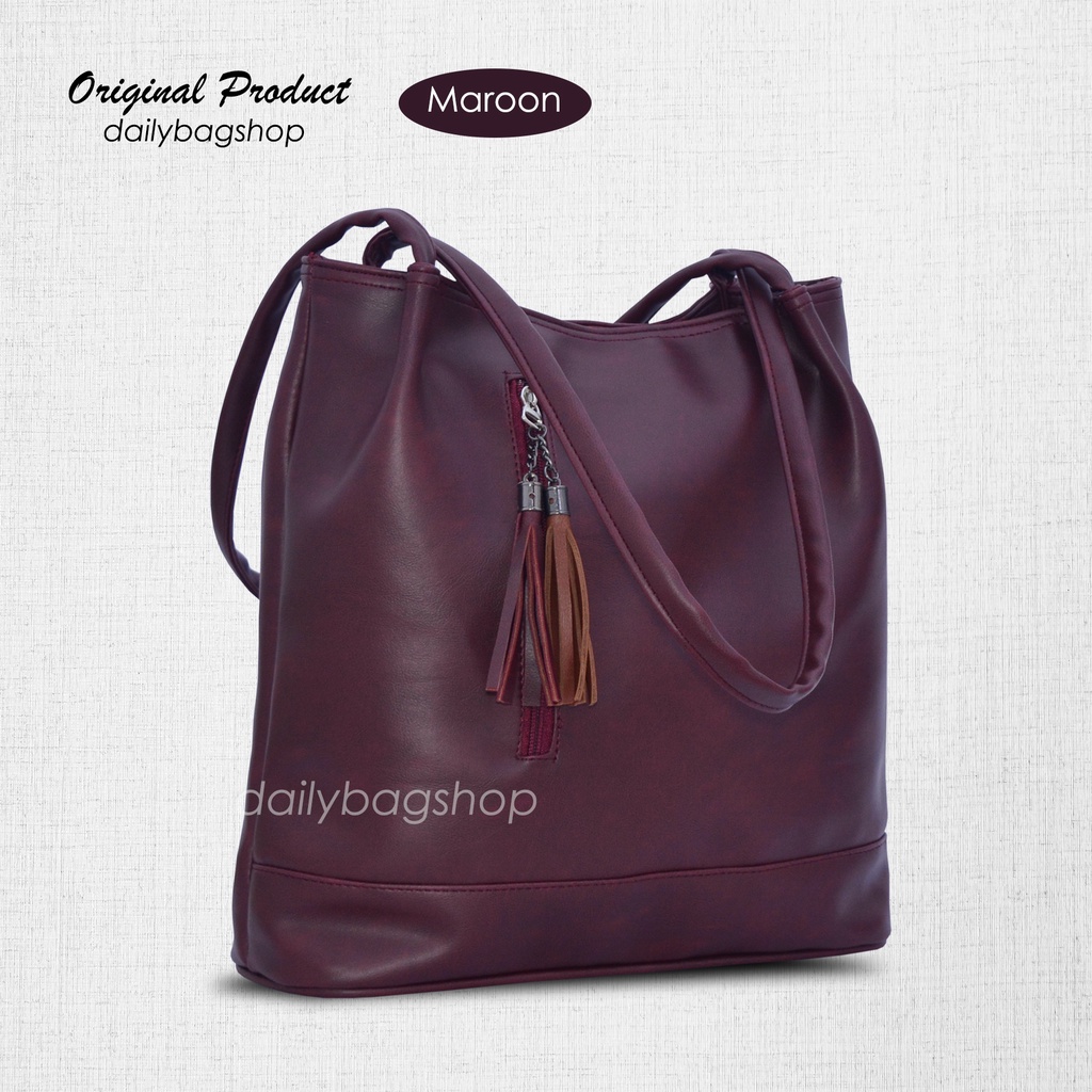 Tas Tote Wanita Remaja Terbaru Tote Bag Ootd Daily Devana Resleting Glossy Elegan Untuk Ke Kantor Bekerja Kuliah Ukuran Besar