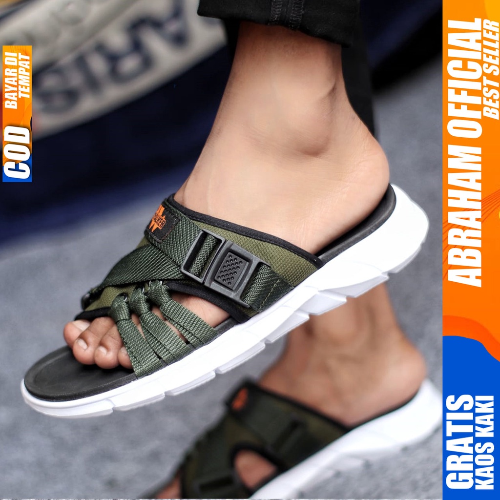 ABRAHAM BIAS Sandal Slide Pria Sendal Slop Cowok Distro Terbaru