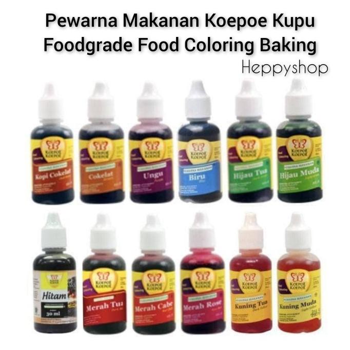 

Silahkan Order] Pewarna Makanan Koepoe Kupu Foodgrade Food Coloring Baking 30ml