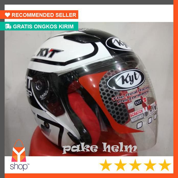 BAGUS BANGET  HELM KYT DJ MARU MOTIF WORLD GP #11 WHITE GUN METAL