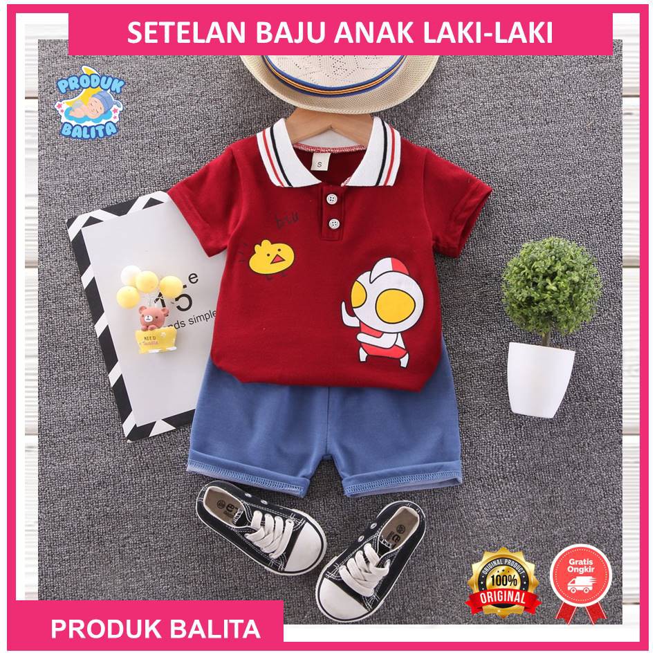 Set Baju Anak Laki-laki Setelan Kaos Anak Cowok Import Murah Berkualitas