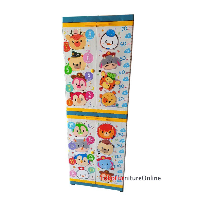 Lemari Plastik Pakaian Anak Kartun Motif Club Printing