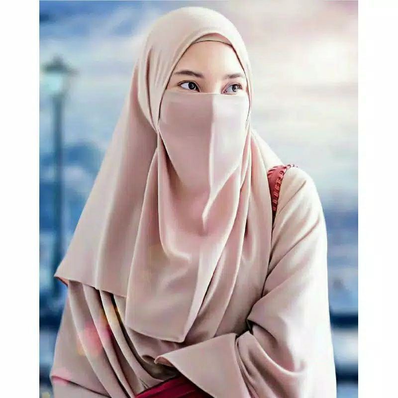 (PROMO) CADAR TALI 2 LAYER CERUTY BABYDOLL NIQAB NIQOB TANPA JAHITAN BAWAH MATA